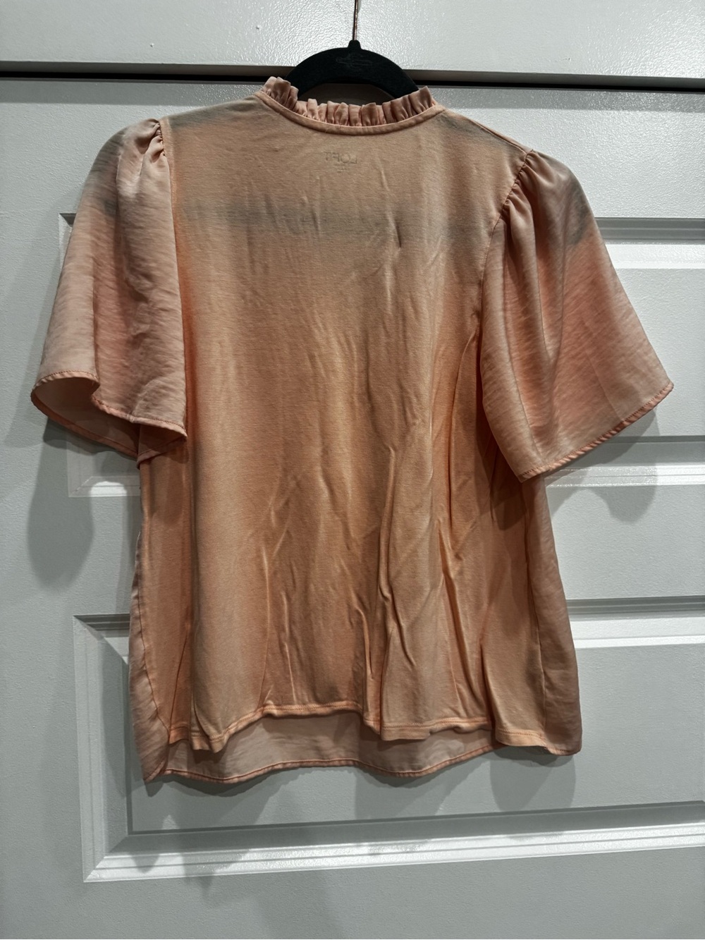 LOFT Peach Ruffle Tie-Front Blouse - Picture 3 of 3